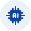 AI-pictogram weergegeven als een chip