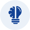 Het vaardighedenpictogram wordt weergegeven als een gloeilamp met een brein