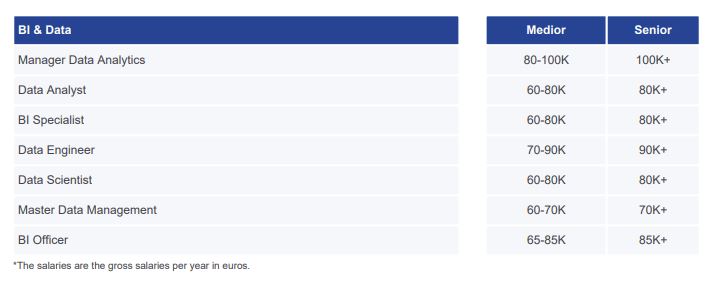 Salarisindicatie BI en Data