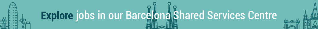 Banner leest Explore jobs in ons barcelona Shared Services Center