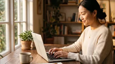 girl working with her laptop