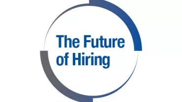 The Future of Hiring text in circular design
