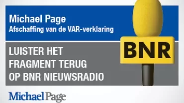 Promotional image for BNR Nieuwsradio about VAR declaration.