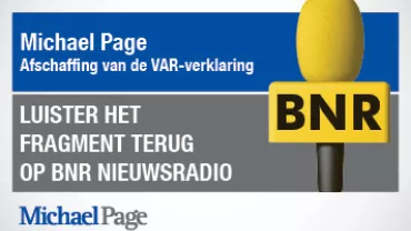 Promotional image for BNR Nieuwsradio about VAR declaration.