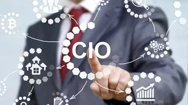 Business person interacting with CIO network.