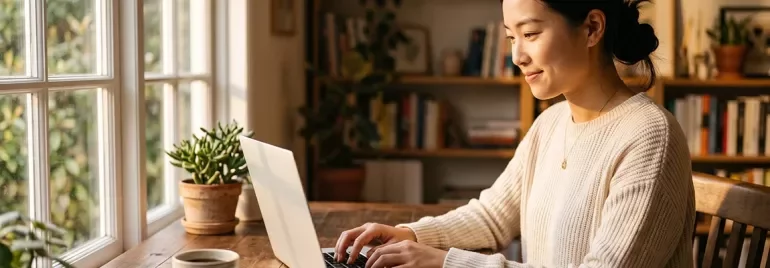 girl working with her laptop