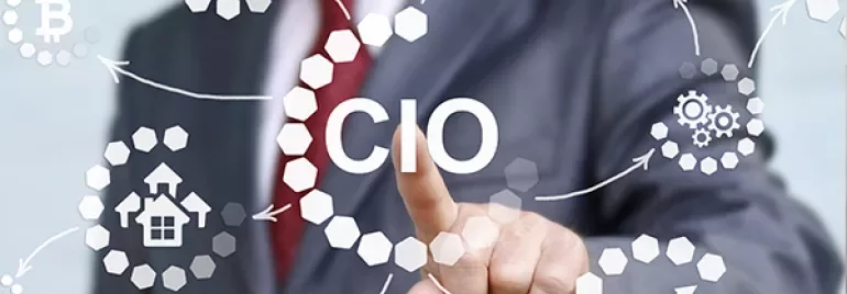 Zakelijke infographic met CIO-koppelingen.