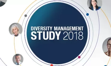 Cover of Diversity Management Study 2018 with various individuals.