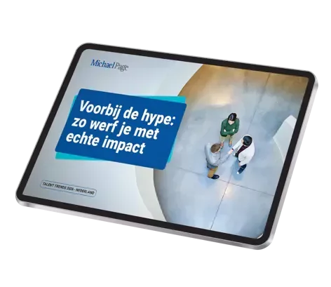 Promotietablet met hoesje voor Talent Trends 2026.