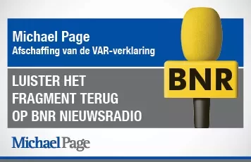 Promotional image for BNR Nieuwsradio about VAR declaration.